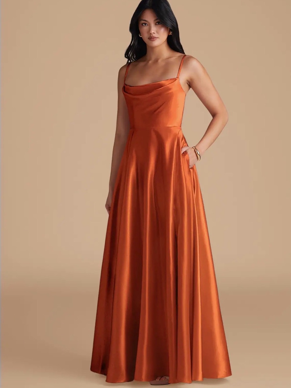 Azazie | Elle Dress in Burnt Orange (Size A10)